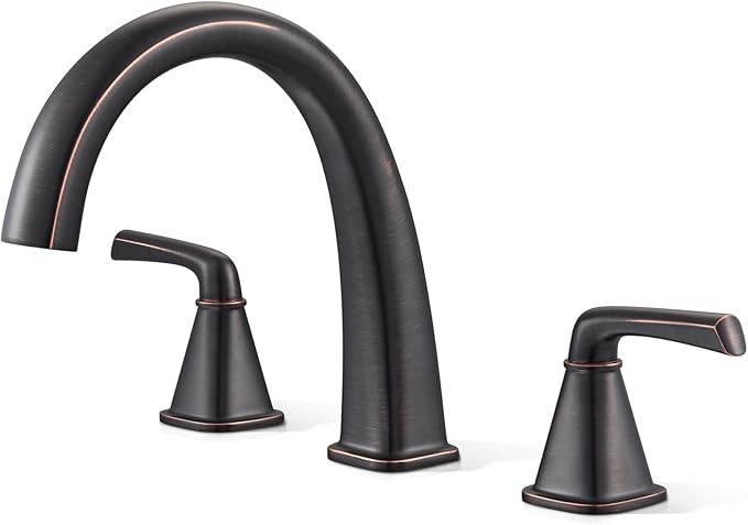 Oil-Rubbed Bronze Roman Tub Faucet, Solid Brass Bathtub Faucet Set by Jabbol