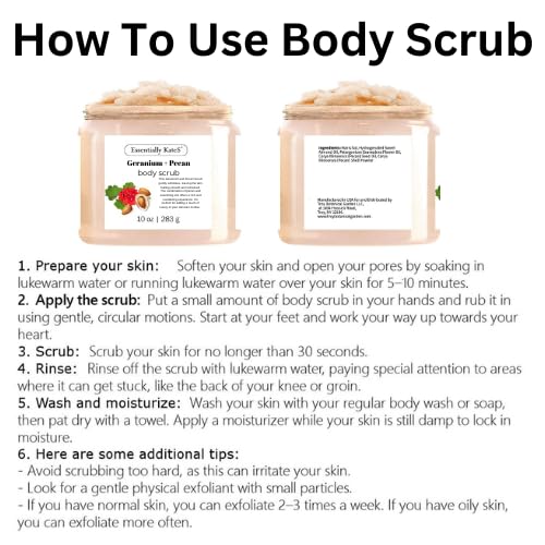 Geranium + Pecan Body & Foot Scrub 10 oz - Image 4