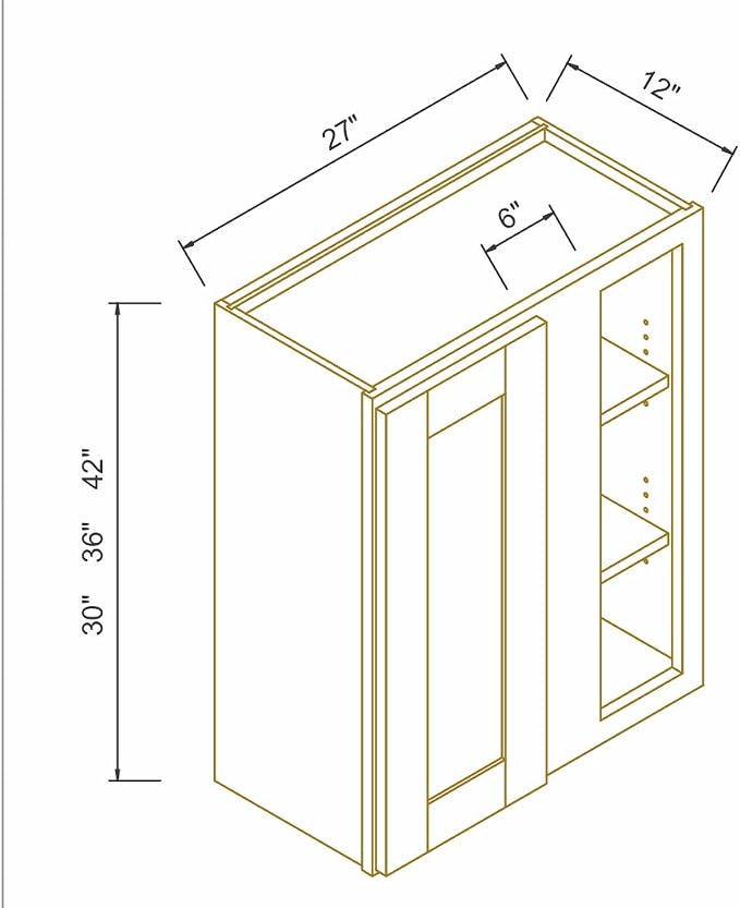 Solid Hardwood Wall Blind Corner Cabinets, Adjustable Shelves, Soft-Close Doors - Image 3