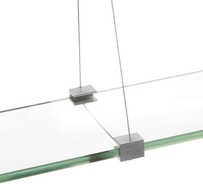 Spancraft Glass CR-10x18-Brushed Steel Crane Glass Shelf, Brushed Steel - Image 3