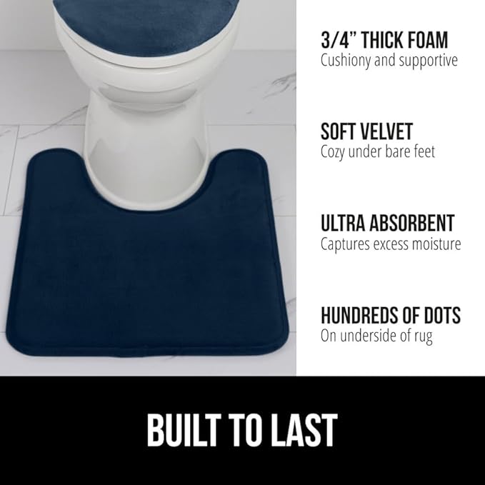 GORILLA GRIP Thick Memory Foam Toilet Rug - Image 3