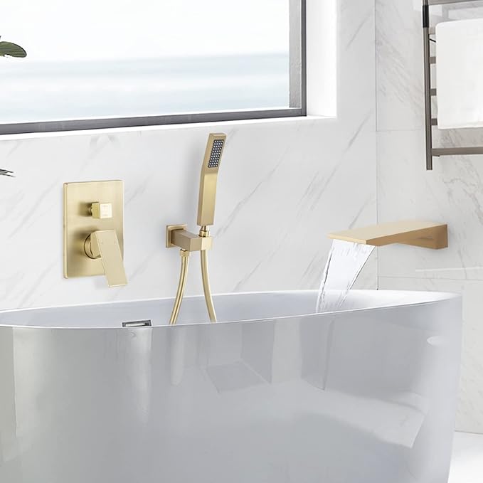 Wall Mount Roman Tub Filler Faucet Single Handle Bathroom Bathtub Faucet - Image 6