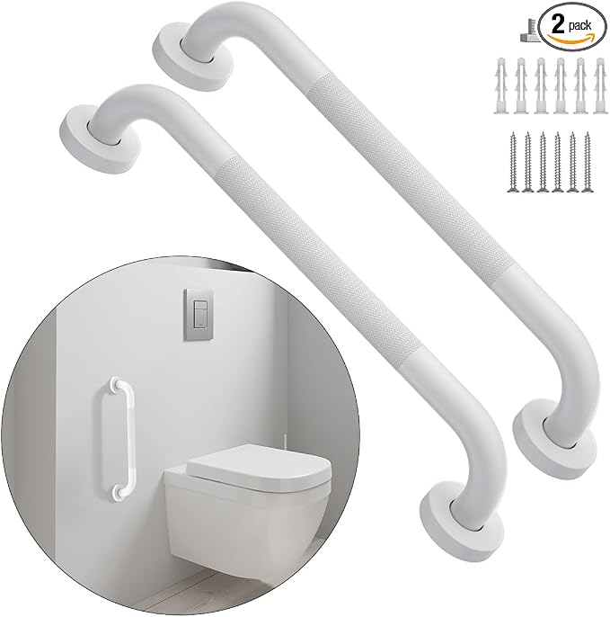 20 Inch Anti Slip Shower Grab Bar Oil Rubbed White 1.25" Diameter, Munzong 2 by Munzong