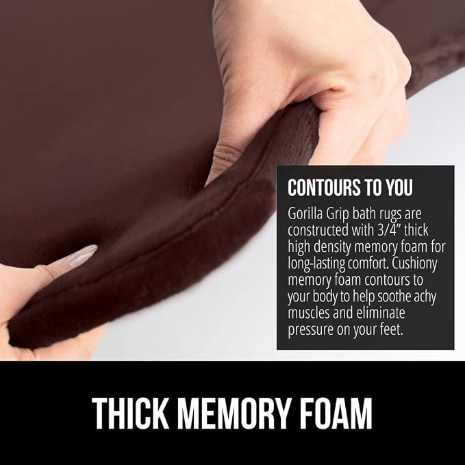 GORILLA GRIP Memory Foam Bath Mat, Soft Absorbent Velvet Bathroom Mats - Image 4