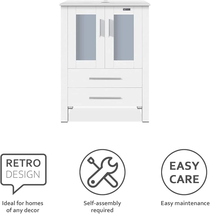 eclife 84" Modern Bathroom Vanity Sink Combo Freestanding Cabinet - Image 4