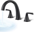 Black Bathtub Faucet Brass Roman Tub Faucet, Gooseneck Tub Filler, Garden Tub by HanallxSanitaryWare