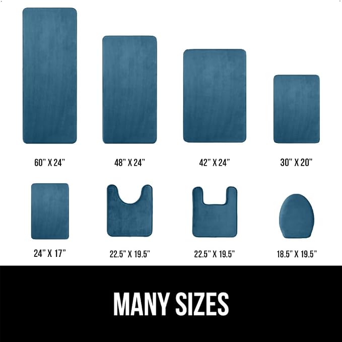 GORILLA GRIP Memory Foam Bath Mat, Soft Absorbent Velvet Bathroom Mats - Image 2
