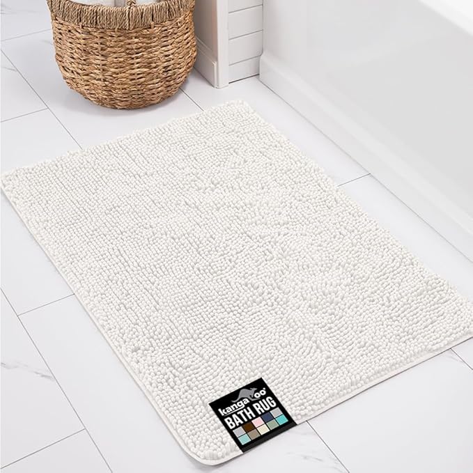 KANGAROO Bathroom Rugs, Chenille Soft Absorbent Bath Rug, Shaggy Shower Mat by Kangaroo
