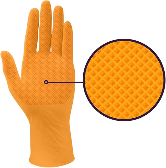 Inspire HEAVY DUTY ORIGINAL Stretch Nitrile Black Gloves Disposable Latex Free - Image 3