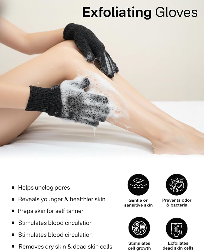 Yiclick Heavy Exfoliating Gloves, Exfoliating Body Scrubber - Image 3