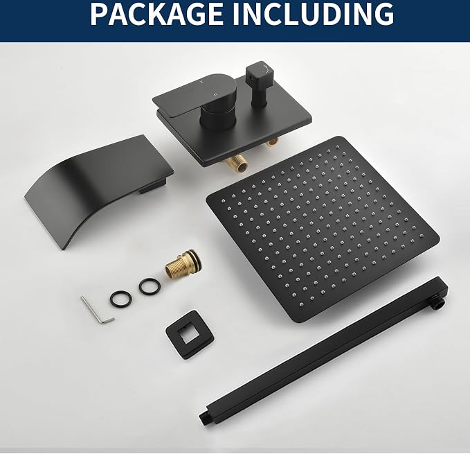 Matte Black Tub Shower Valve Trim Kit Shower Faucet Set - Image 8