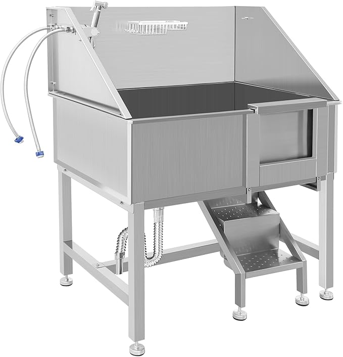 38" Professional Stainless Steel Dog Bathing Station - Image 8