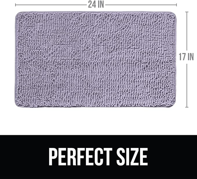 KANGAROO Bathroom Rugs, Chenille Soft Absorbent Bath Rug, Shaggy Shower Mat - Image 2