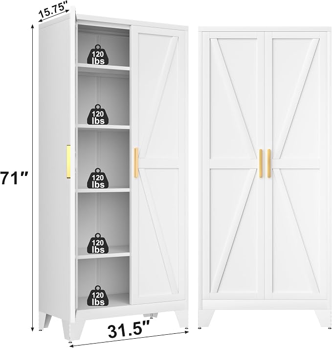 71H Tall Metal Storage Cabinet - Image 2