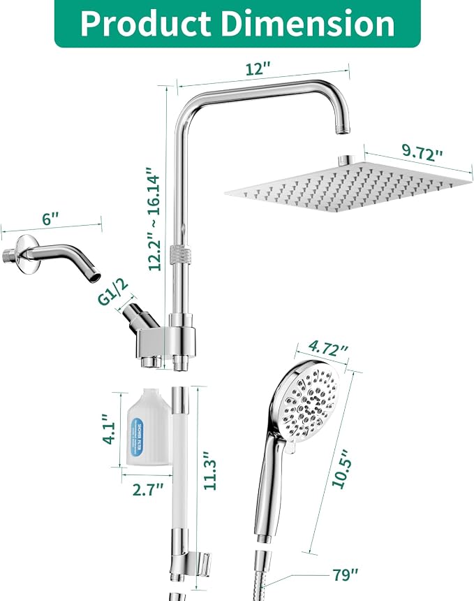 10" Filtered Rain Shower Head - Image 5