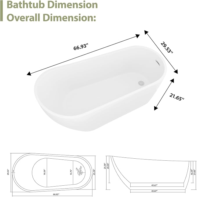 Mocoloo Freestanding Bathtub - Image 7