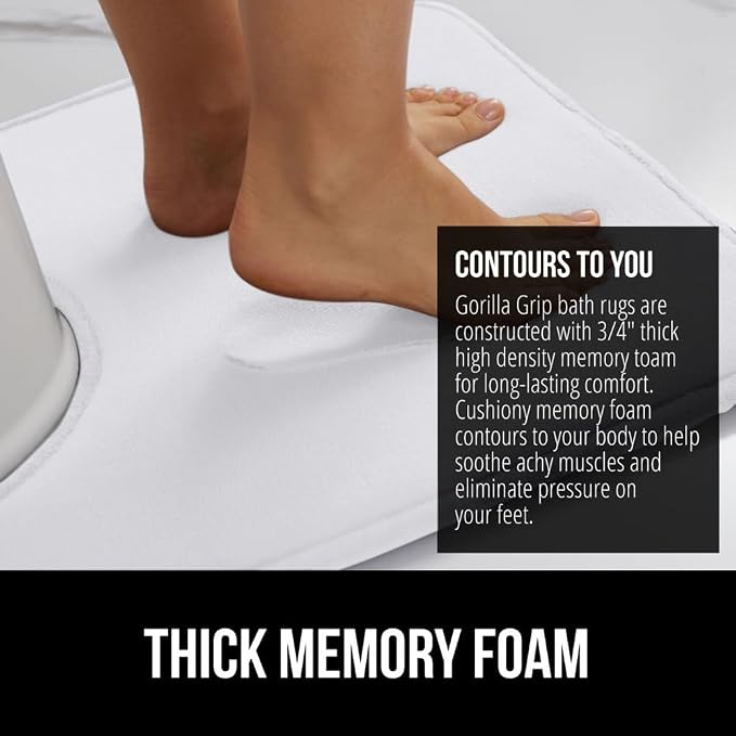 GORILLA GRIP Thick Memory Foam Toilet Rug - Image 4