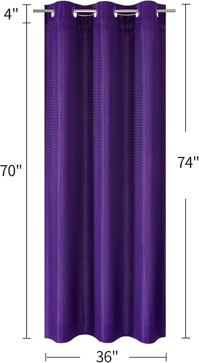 MitoVilla Purple Waffle Small Stall Shower Curtain Liner Set 36 x 74, No Hooks - Image 7