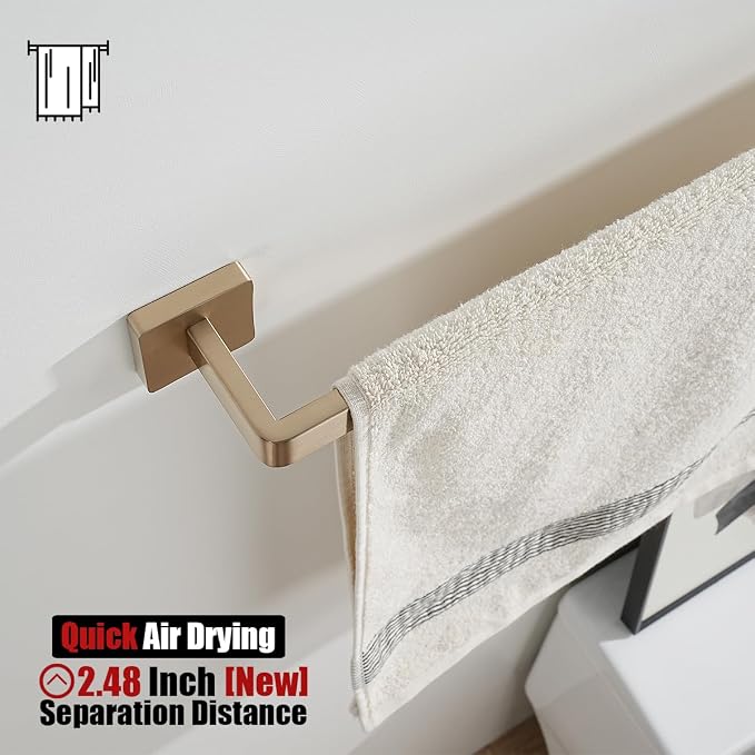 JQK Champagne Bronze Bath Towel Bar, 30 Inch 304 Stainless Steel Thicken 0.8mm - Image 3