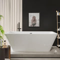 66 Inch Freestanding Bathtub, Acrylic Deep Soak Tub, Glossy White, Easy Install by Unknown