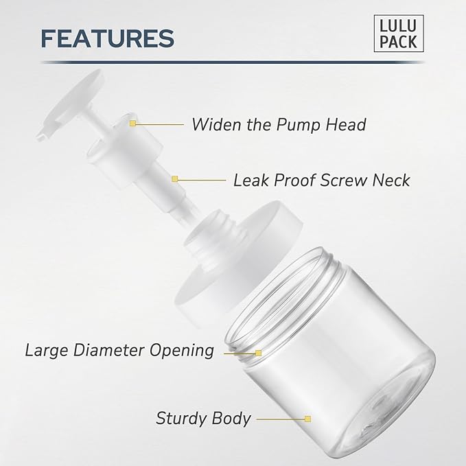 Pump Bottle Dispenser for Soap:8 oz Shampoo Container for Travel Conditioner - Image 2