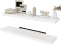 White Floating Shelves Wall Shelf 40 Inch, 8 Inch Deep Floating Shelf by FunMemories
