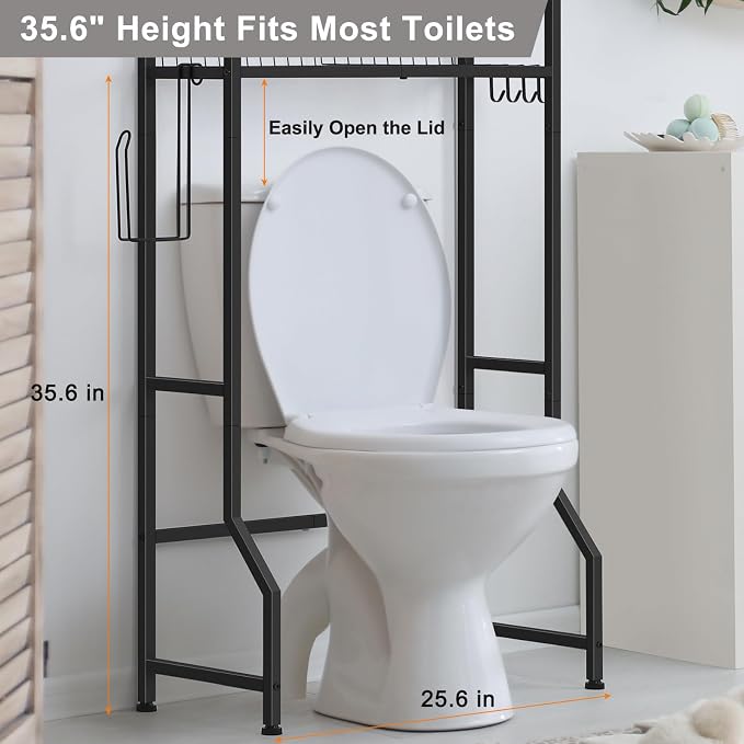 smusei Over The Toilet Storage Shelf, 3 Tier Bathroom Organizer Over The Toilet - Image 3