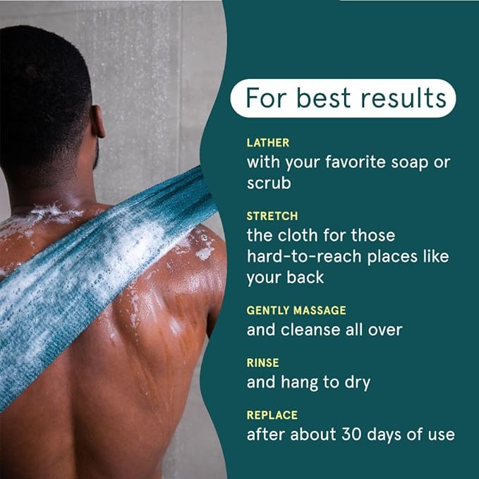 Cleanlogic Body Exfoliating Cloth, Stretchy Sport Exfoliator Bath and Shower - Image 4