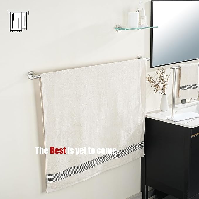 JQK Bath Towel Bar, 39 Inch 304 Stainless Steel Thicken 1mm Single Towel Rack - Image 4
