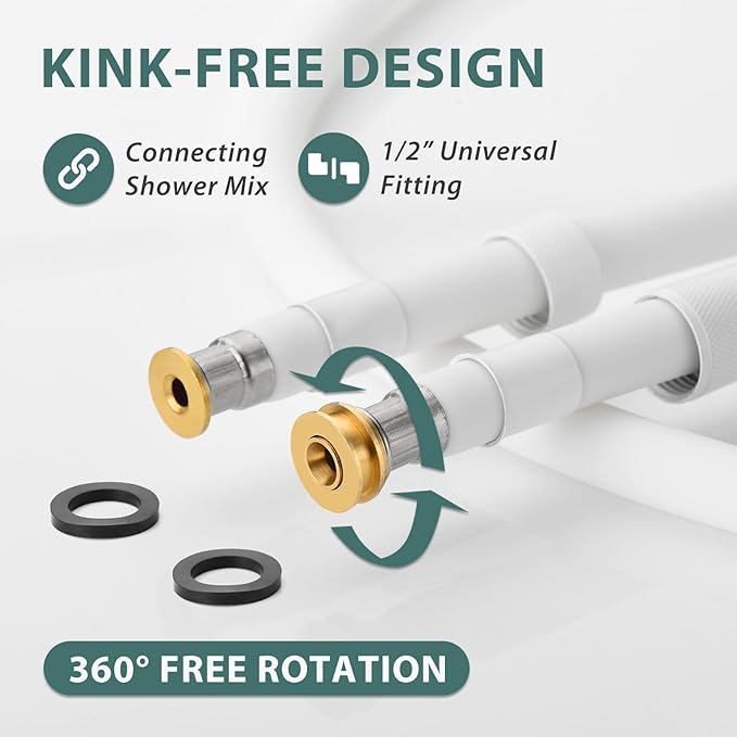 Silicone Shower Hose Extra Long, Explosion Proof Anti Winding Showerhead Hose - Image 3