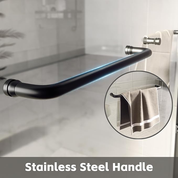 Shower Doors Glass Sliding, Semi-Frameless, 1/4" Inch Sgcc Tempered Glass - Image 8