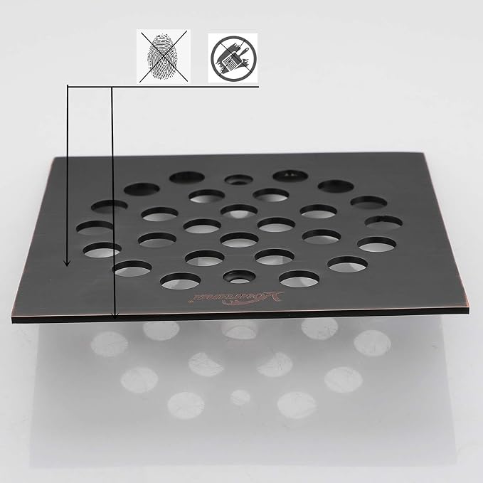 Square 4-1/4-inch Screw-in Shower Floor Drain Grate Strainer（Isn't Black） - Image 6