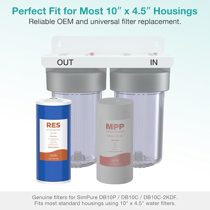 SimPure Whole House Water Filter Cartridges 10" x 4.5" Cation Exchange Resin - Image 4