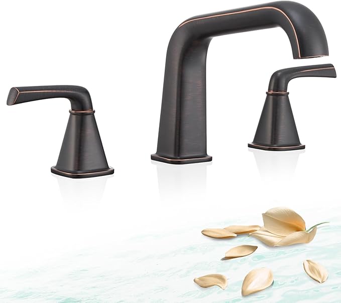 Bathtub Faucet Set 3 Hole, Oil Rubbed Bronze Roman Bathtub Faucet, High Flow by QinkellSanitaryWare