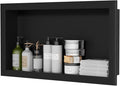 Stainless Steel Shower Niche 12" x 24", Single-Layer Wall Mounted No Tile Needed by POOAMY