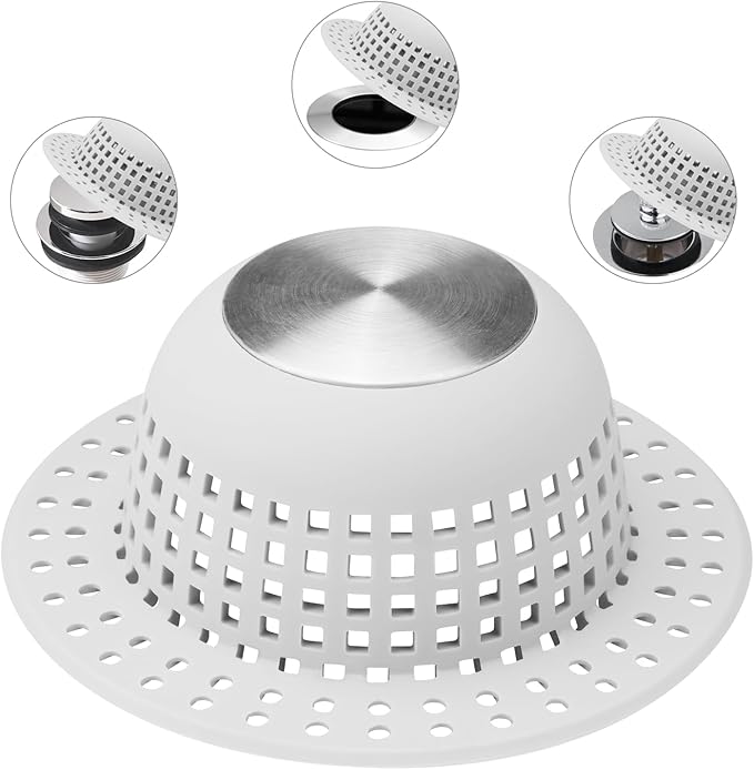 Shower Drain Hair Catcher Bathtub Drain Cover Shower Protector by SayGoodbyetoHairClogging