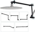 iFealClear All Metal 16" Shower Head Extension Arm, Solid Brass Shower Head by iFealClear