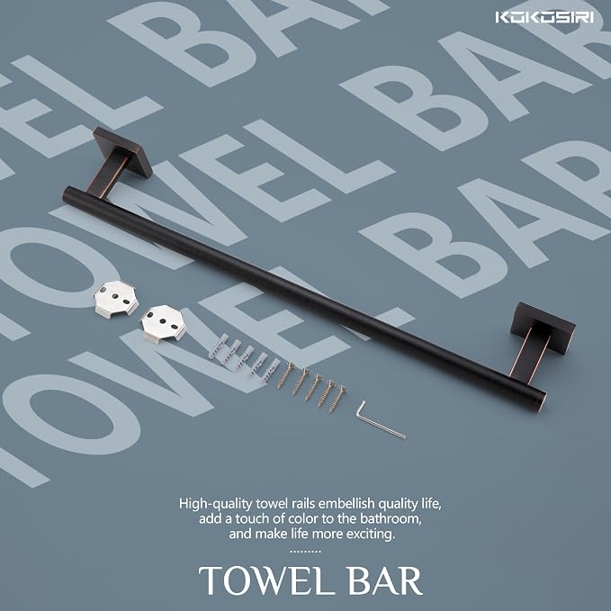 KOKOSIRI Towel Bar Bathroom Towel Holder - Image 7