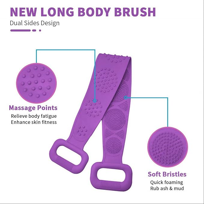 Silicone Back Scrubber for Shower, Silicone Body Scrubber, 35 Inch Extra Long - Image 5