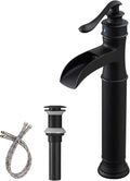 BWE Vessel Sink Faucet Waterfall Matte Black by BWE