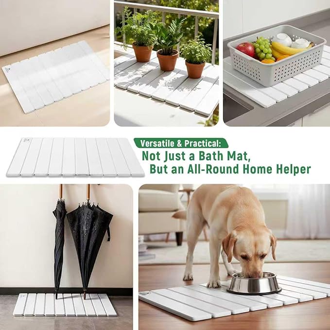 Stone Bath Mat for Water Absorption, Foldable Diatomite Stone Mat, Non-Slip & - Image 7