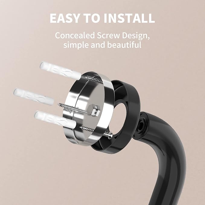 32 Inch Shower Grab Bar w/Anti Slip Rubber Grip, Munzong Black Stainless Steel - Image 3