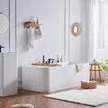Cpingao 67" Stone Resin Freestanding Bathtub, Rectangular Shape Freestanding by Cpingao