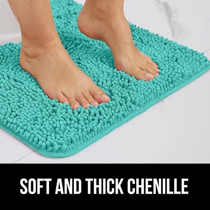 GORILLA GRIP Bath Rug Mat 44x26, Soft Absorbent Chenille, Quick Dry Microfiber - Image 3