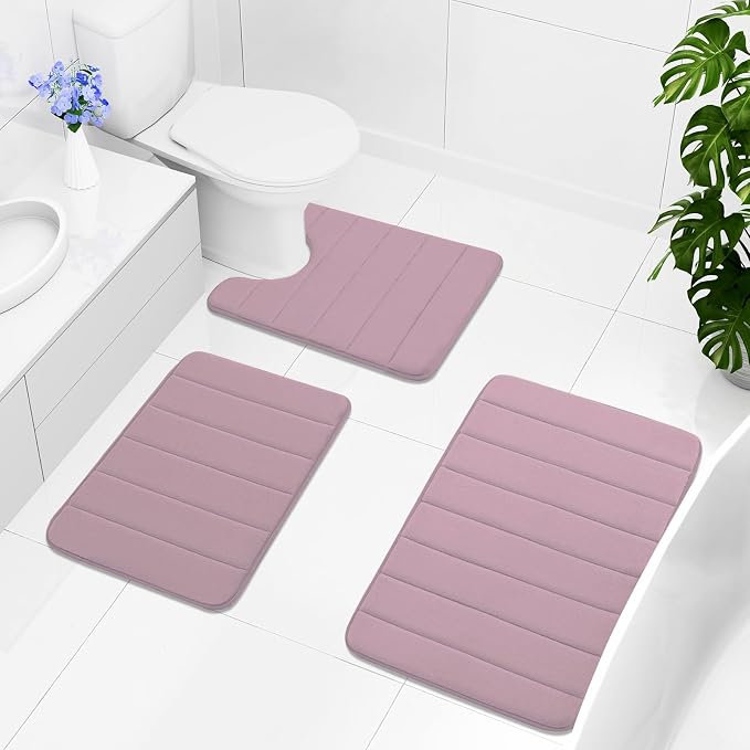 Buganda Memory Foam Bath Mat, Ultra Soft and Non-Slip Bathroom Rugs, Water - Image 8