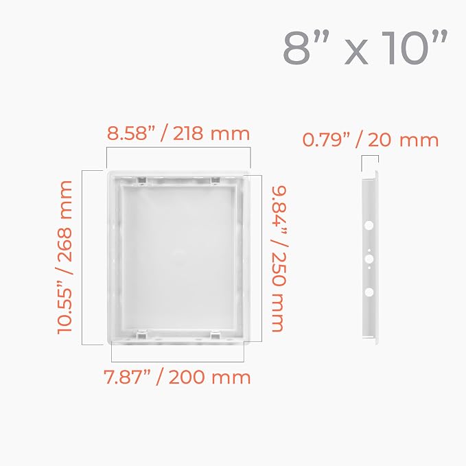 8x0 Inch White Access Panel – ABS Plastic Rectangular Wall & Ceiling Access Door - Image 2