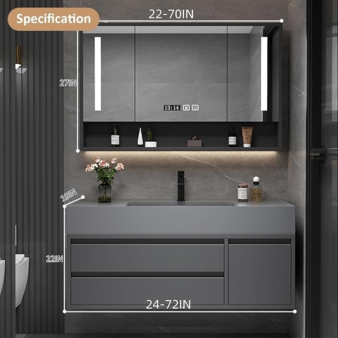 Bathroom Vanity - 52IN Modern Floating Vanity - Image 2