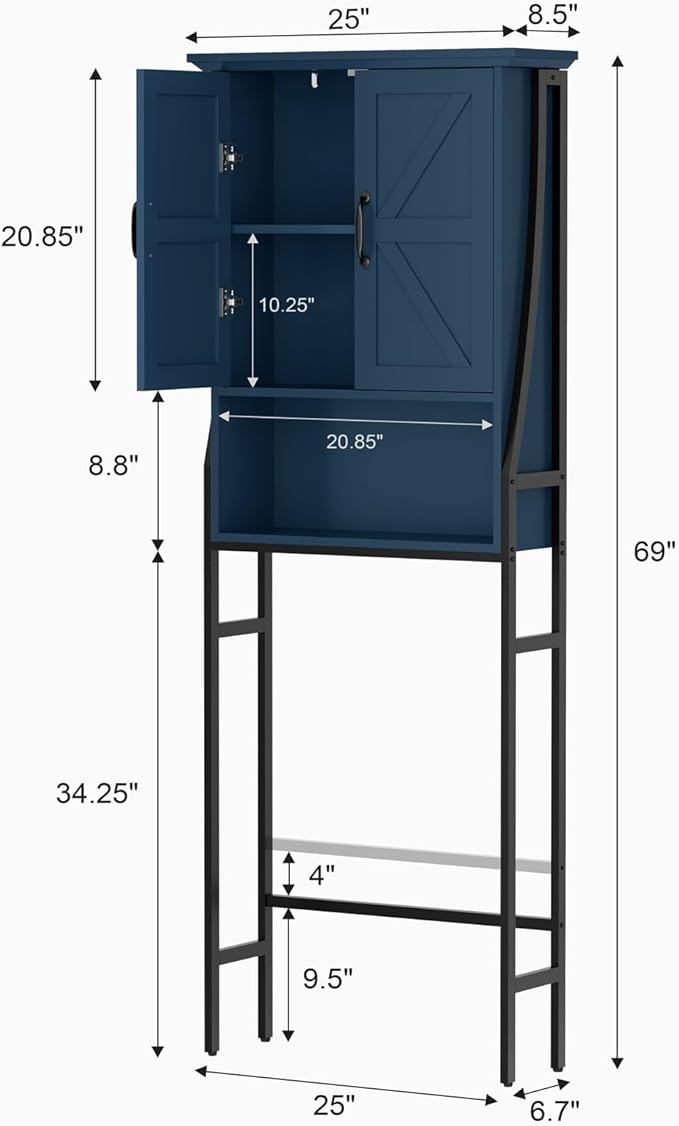 Over The Toilet Storage Cabinet, Over Toilet Bathroom Organizer - Image 2