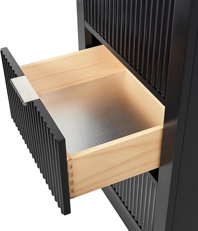ARIEL Milan Bathroom Storage Cabinet 65”H x 20”W x 16”D Black - Image 5