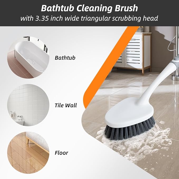 3 Pack Heavy-Duty Scrub Brush Set, Grout Brush, Shower Squeegee, Shower - Image 4